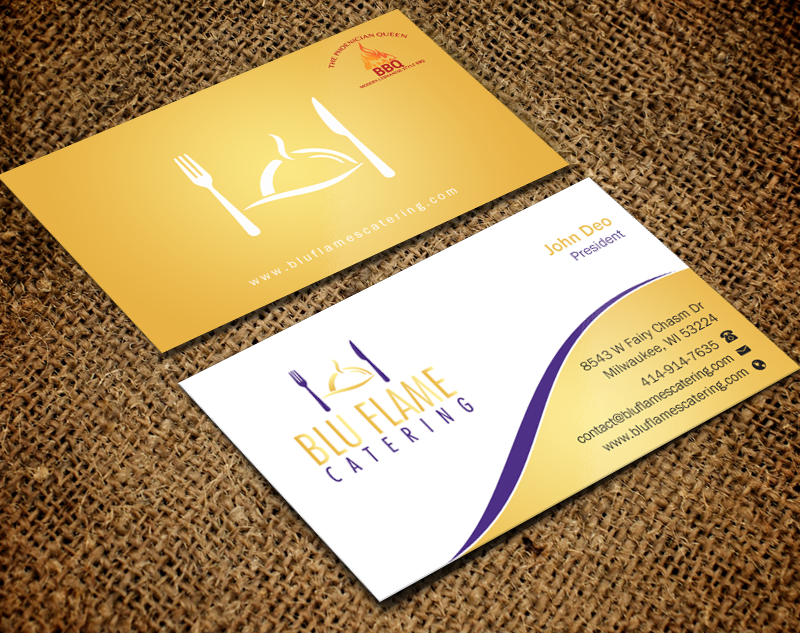 Letterhead Design by Brand aid for Blu Flame Catering INC | Design #10302028