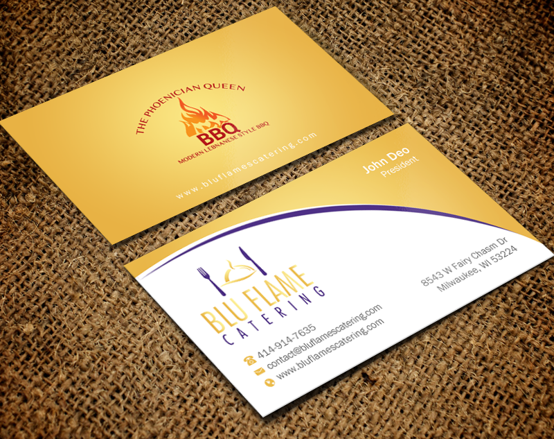 Letterhead Design by Brand aid for Blu Flame Catering INC | Design #10302029