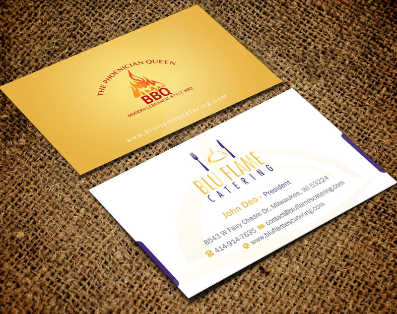 Letterhead Design by Brand aid for Blu Flame Catering INC | Design #10302030
