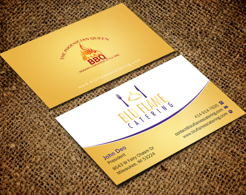 Letterhead Design by Brand aid for Blu Flame Catering INC | Design #10302032
