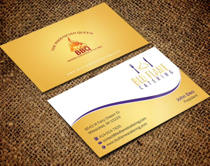 Letterhead Design by Brand aid for Blu Flame Catering INC | Design #10302033