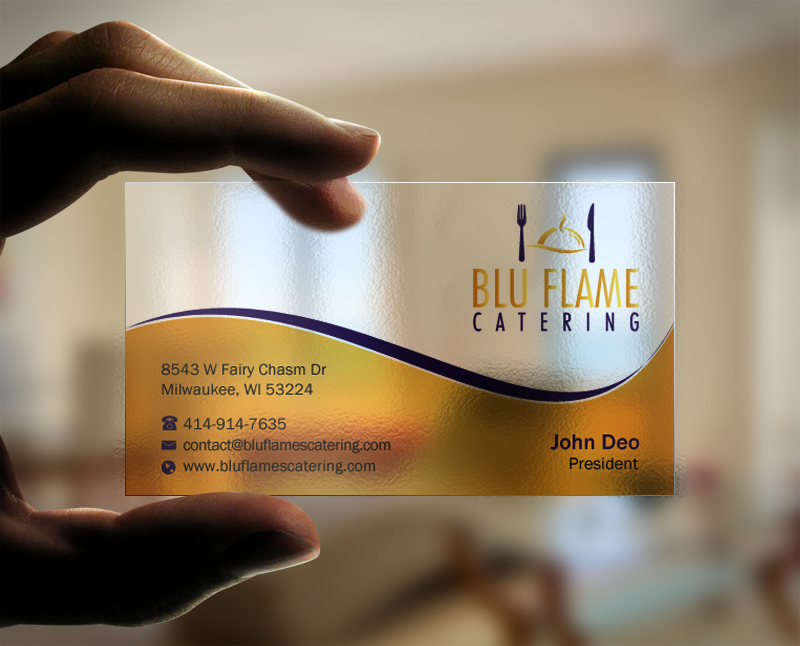 Letterhead Design by Brand aid for Blu Flame Catering INC | Design #10302034