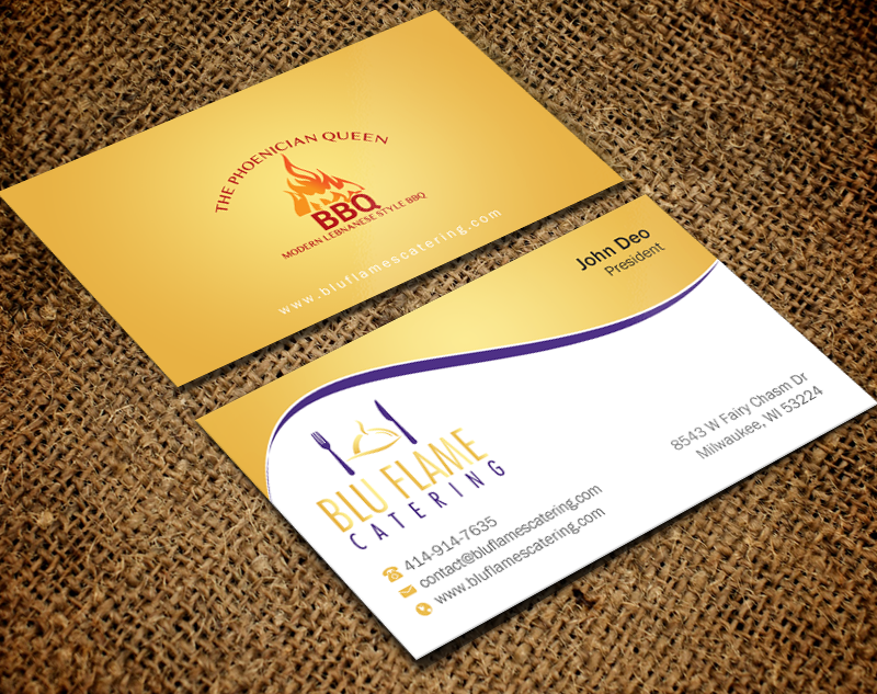 Letterhead Design by Brand aid for Blu Flame Catering INC | Design #10302037