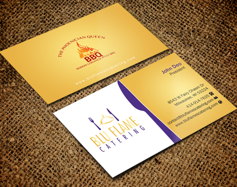 Letterhead Design by Brand aid for Blu Flame Catering INC | Design #10302040
