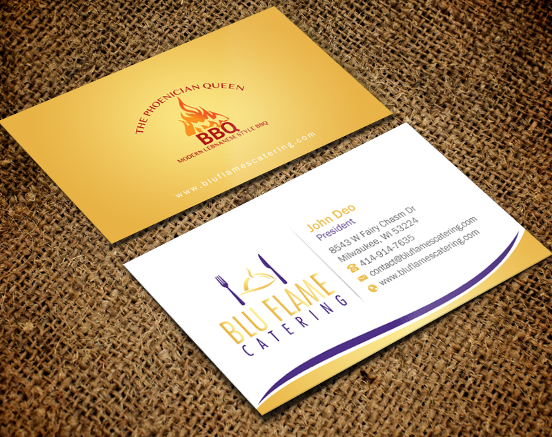 Letterhead Design by Brand aid for Blu Flame Catering INC | Design #10302041