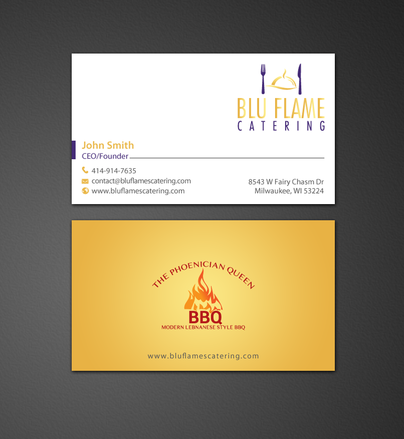Diseño de Membrete por chandrayaan.creative para Blu Flame Catering INC | Diseño #10297469