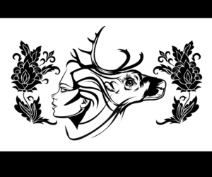 Girl and reindeer graphic illustration in .ai vector | Diseño Con Ilustración por MissJo Designs