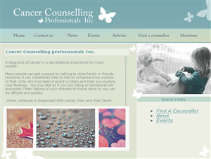 Diseño Web por S A N T O C I E L O para Cancer Counselling Professionals Inc | Diseño #2210894
