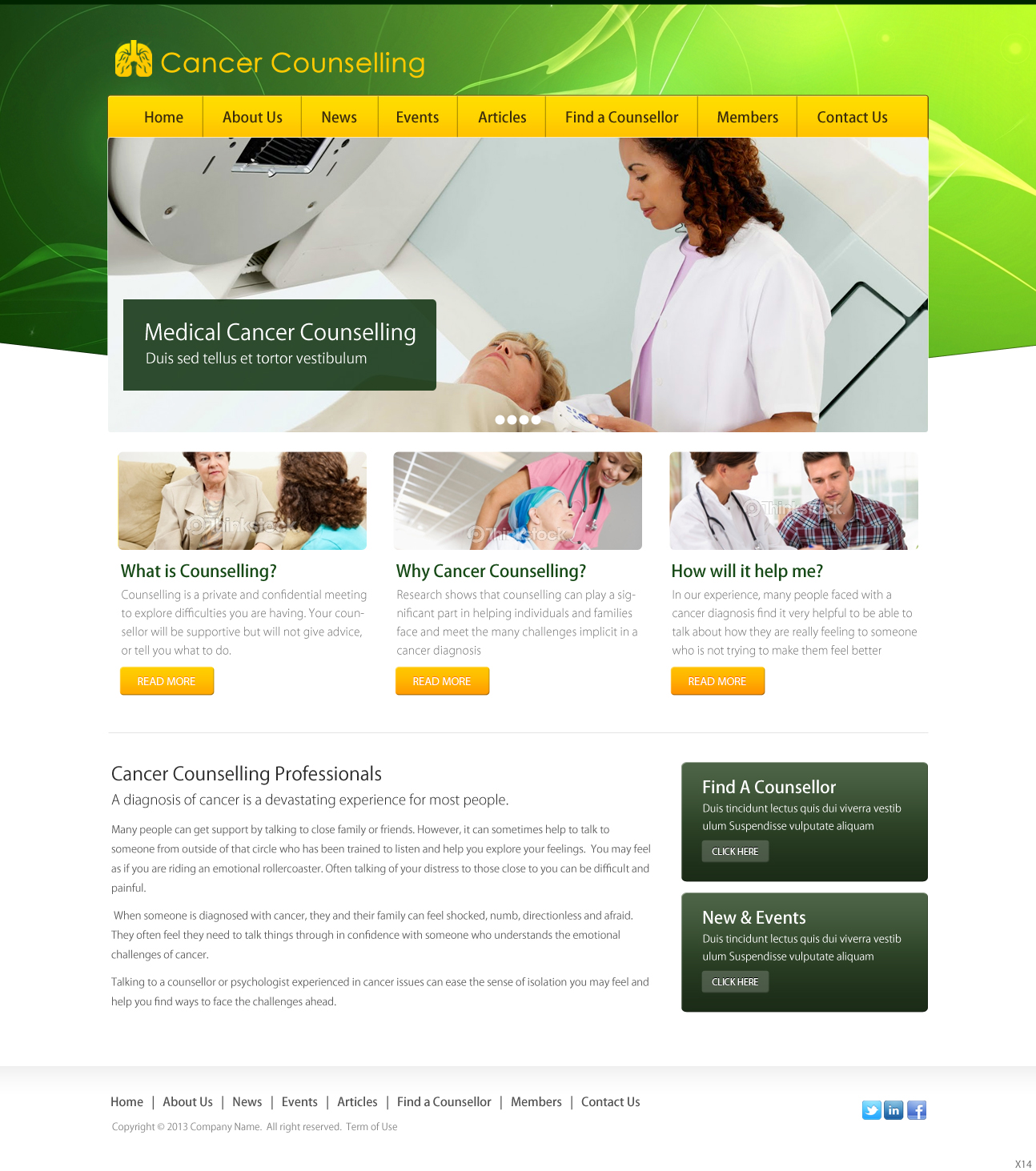 Web Design by pb for Cancer Counselling Professionals Inc | Design #2179685