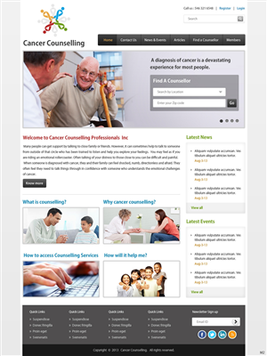 Web Design by pb for Cancer Counselling Professionals Inc | Design: #2179688