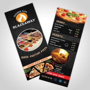 BLAZEAWAY Pizza Flyer / Menu | Flyer Design by RGraphic