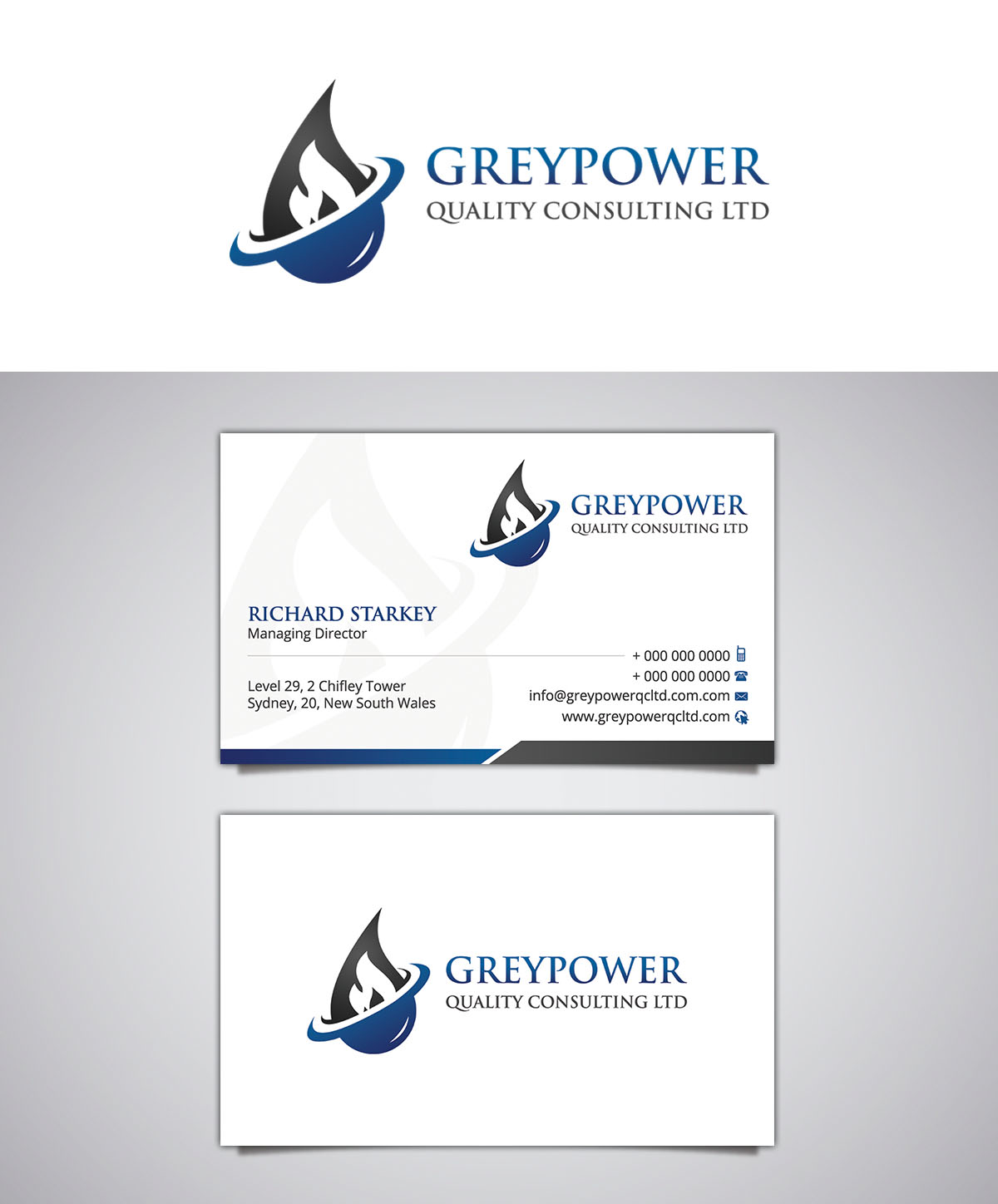 Visitenkarten-Design von Stylez Designz für GreyPower Quality Consulting Ltd. | Design #10439188