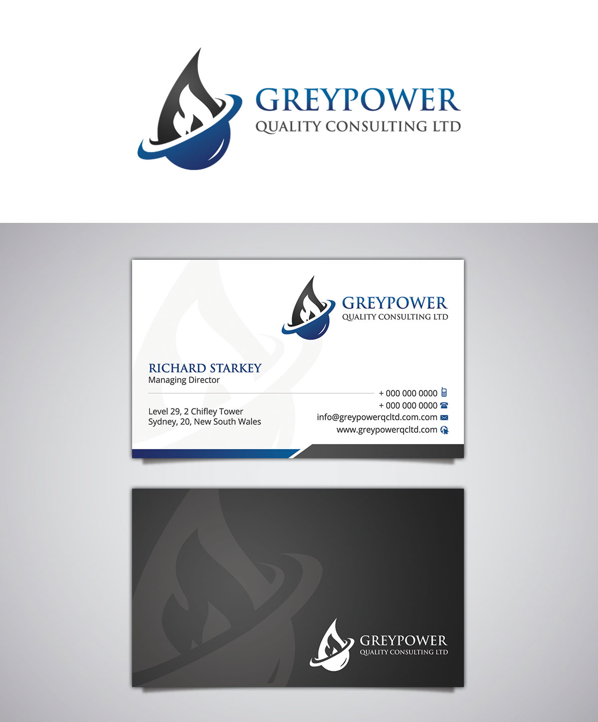 Visitenkarten-Design von Stylez Designz für GreyPower Quality Consulting Ltd. | Design #10439190