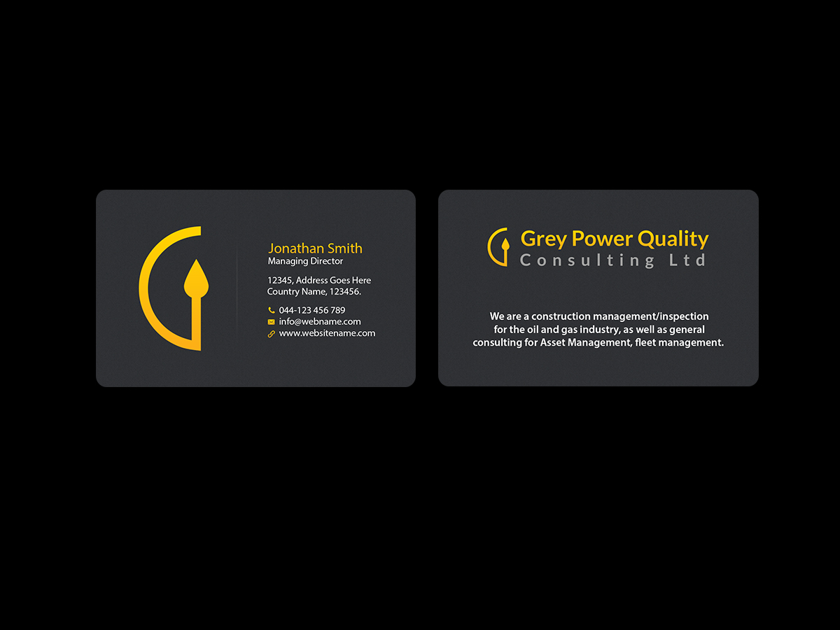Visitenkarten-Design von Creations Box 2015 für GreyPower Quality Consulting Ltd. | Design #10315501
