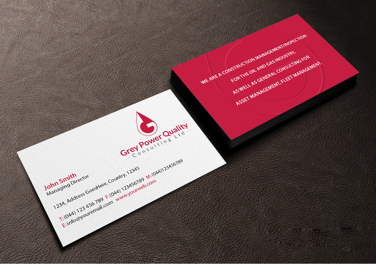 Visitenkarten-Design von Creations Box 2015 für GreyPower Quality Consulting Ltd. | Design #10315509