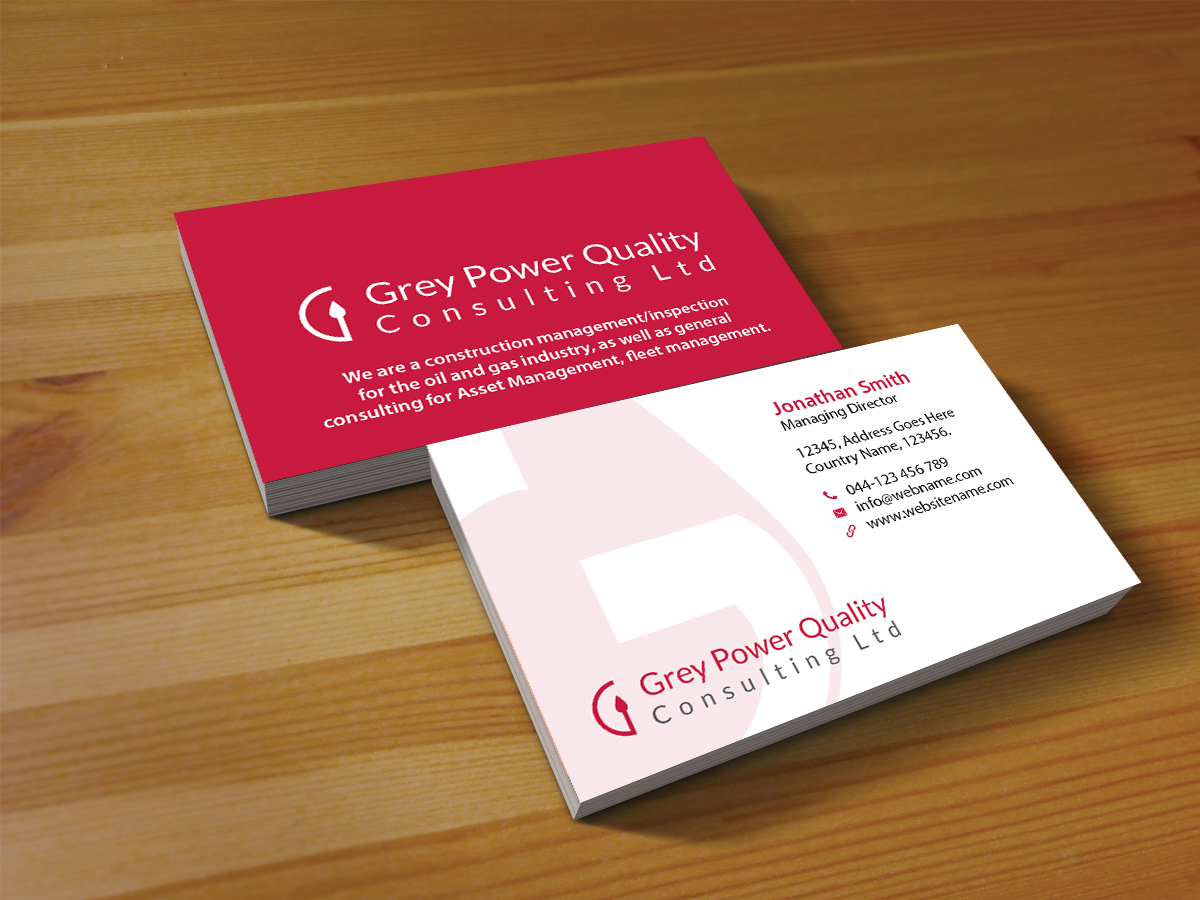 Design de Carte de Visite par Creations Box 2015 pour GreyPower Quality Consulting Ltd. | Design #10315513