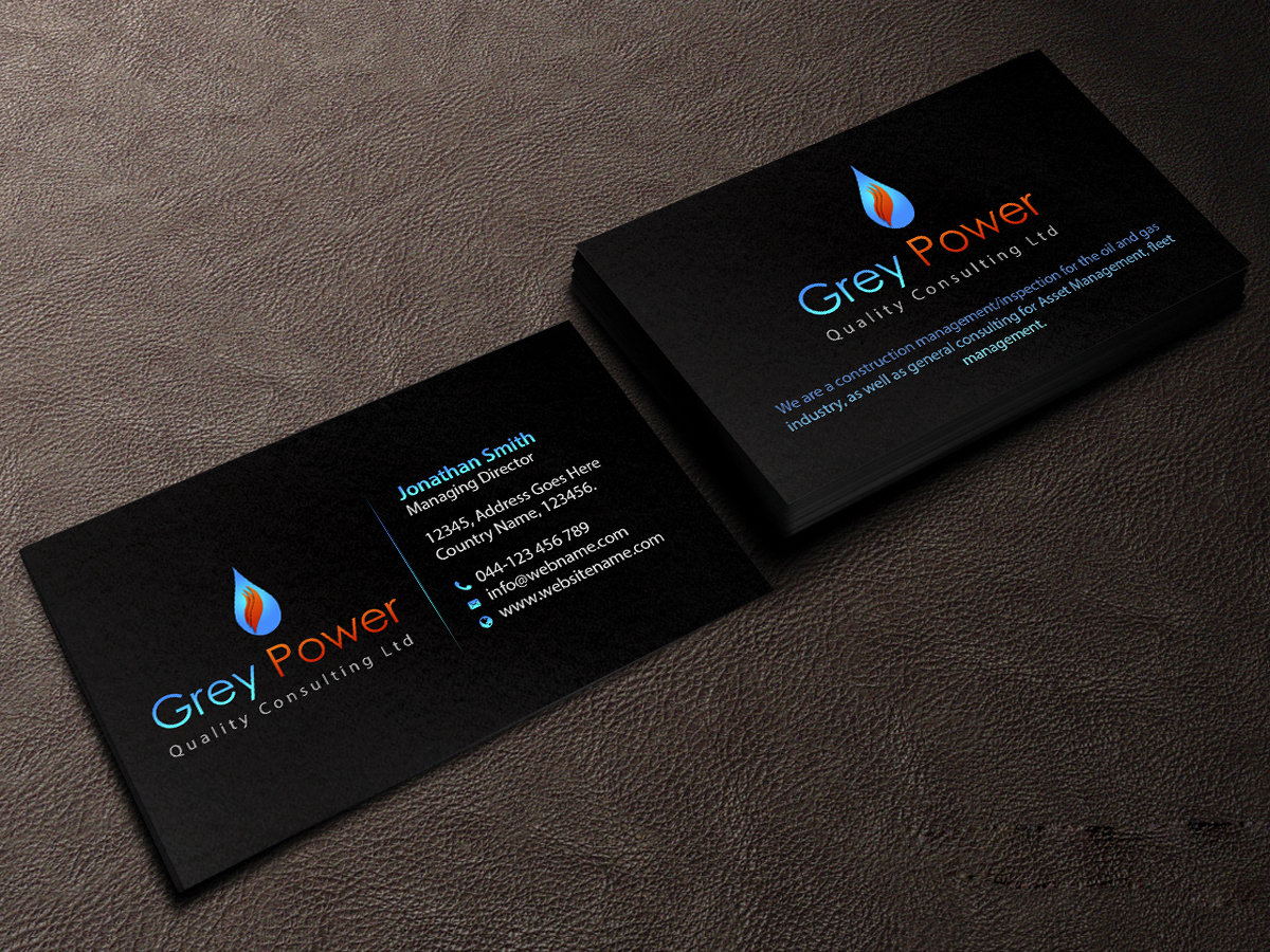 Design de Carte de Visite par Creations Box 2015 pour GreyPower Quality Consulting Ltd. | Design #10315521