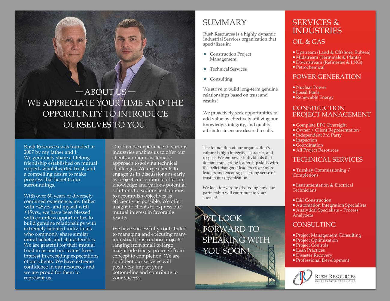 Diseño de Brochure por Victor_pro para Rush Resources | Diseño #10410844