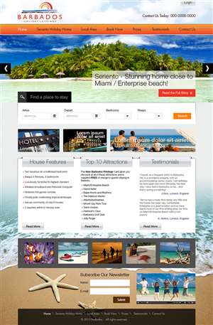 Wordpress Design by Latest Design Ideas for Barbados Holiday Lettings | Design: #2210739
