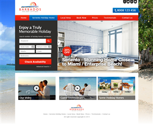 Wordpress Design by AVROM for Barbados Holiday Lettings | Design: #2179159