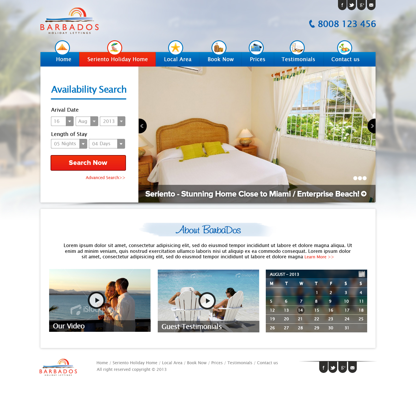 Diseño Wordpress por AVROM para Barbados Holiday Lettings | Diseño #2228531