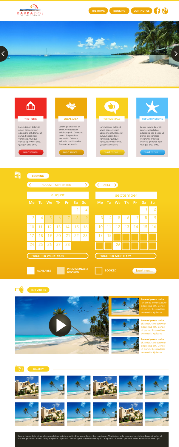 Wordpress Design by Leunar for Barbados Holiday Lettings | Design #2187916
