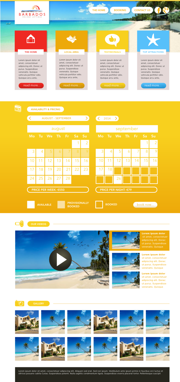 Wordpress Design by Leunar for Barbados Holiday Lettings | Design #2188823