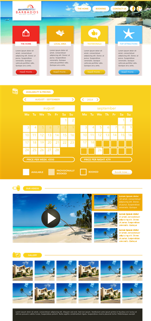 Wordpress Design by Leunar for Barbados Holiday Lettings | Design: #2188823