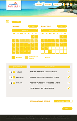 Wordpress Design by Leunar for Barbados Holiday Lettings | Design: #2195659