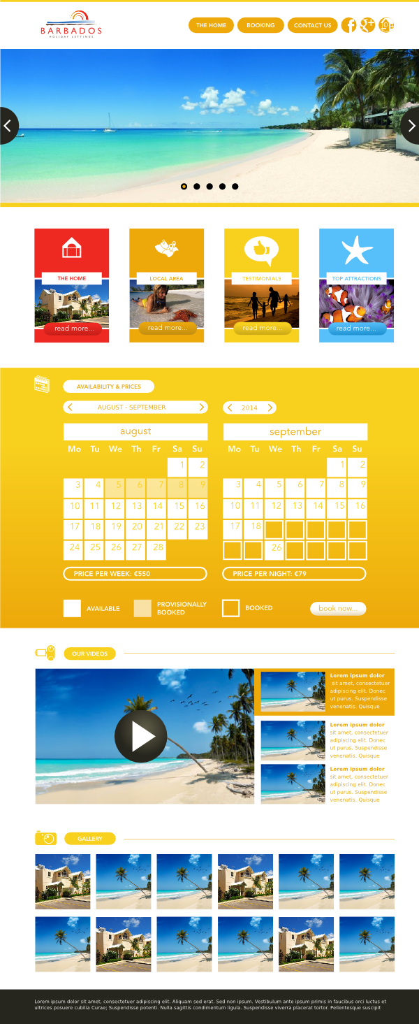 Wordpress Design by Leunar for Barbados Holiday Lettings | Design #2218922