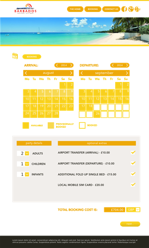 Wordpress Design by Leunar for Barbados Holiday Lettings | Design: #2219068