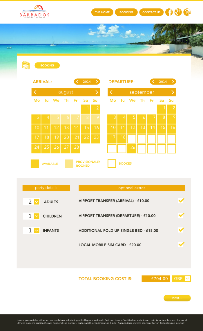 Wordpress Design by Leunar for Barbados Holiday Lettings | Design #2219076