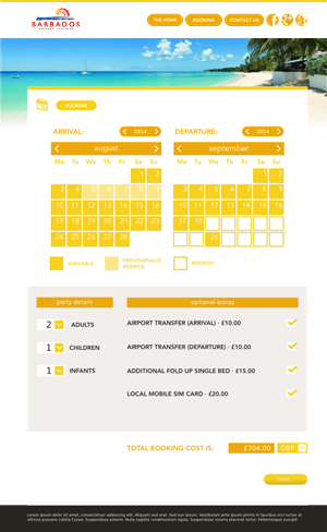 Wordpress Design by Leunar for Barbados Holiday Lettings | Design: #2219076