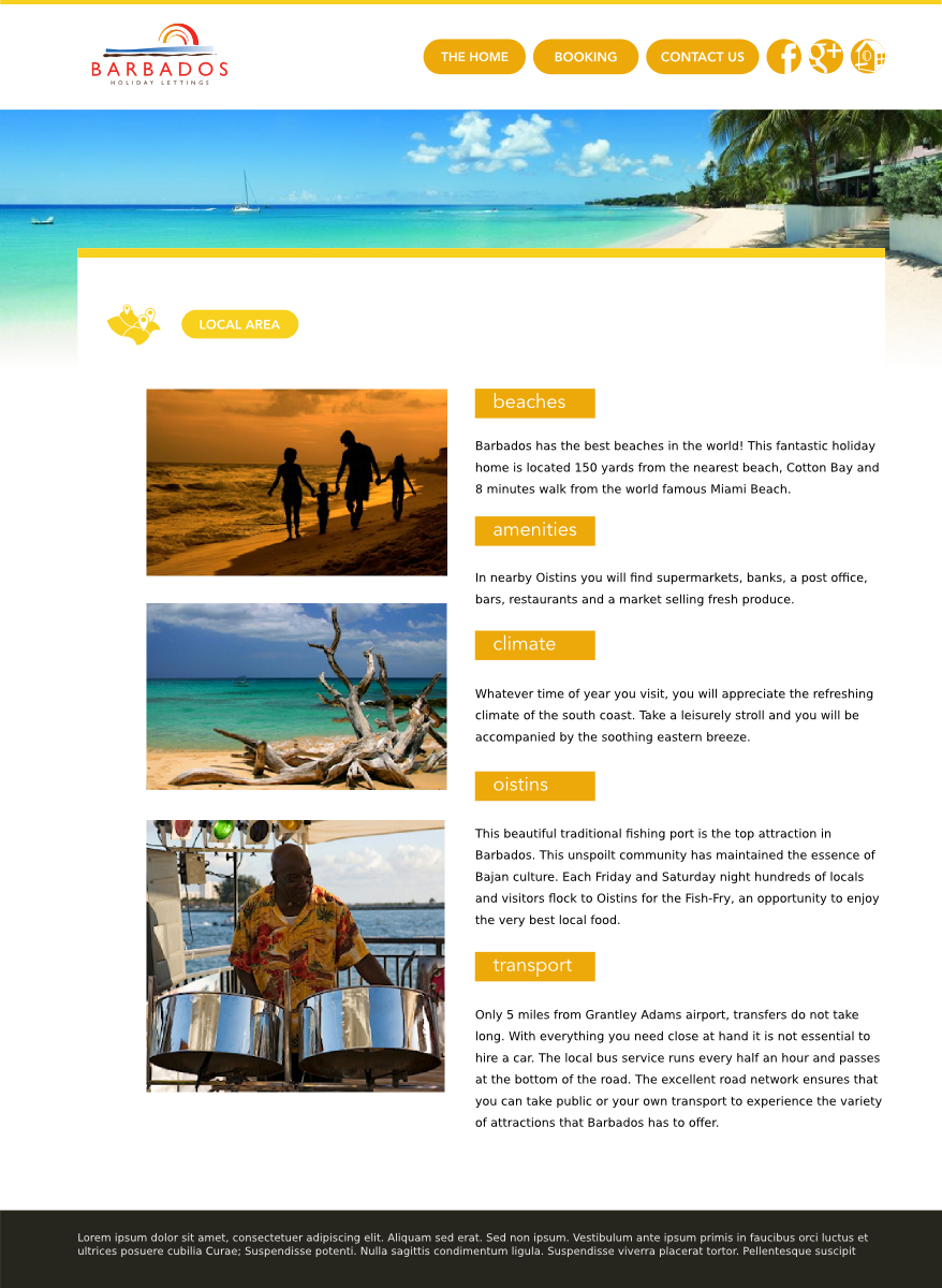 Wordpress Design by Leunar for Barbados Holiday Lettings | Design #2219082