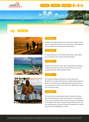 Wordpress Design by Leunar for Barbados Holiday Lettings | Design: #2219082