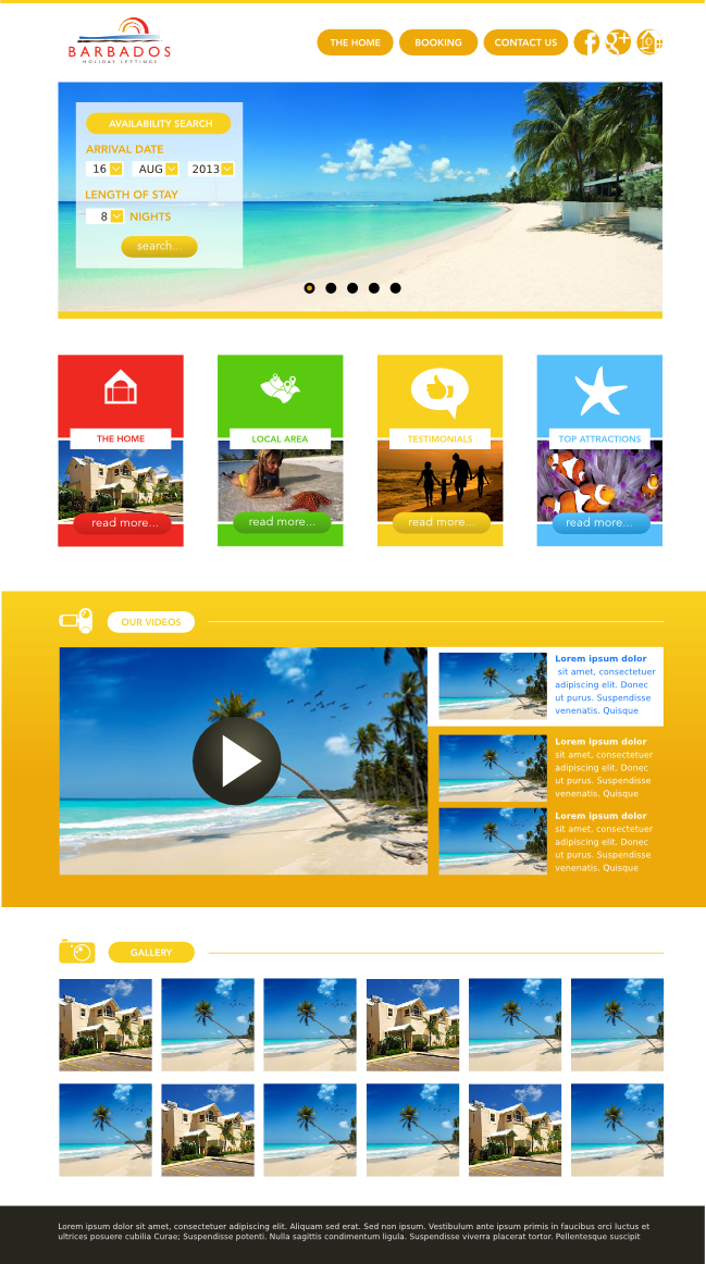 Wordpress Design by Leunar for Barbados Holiday Lettings | Design #2230581