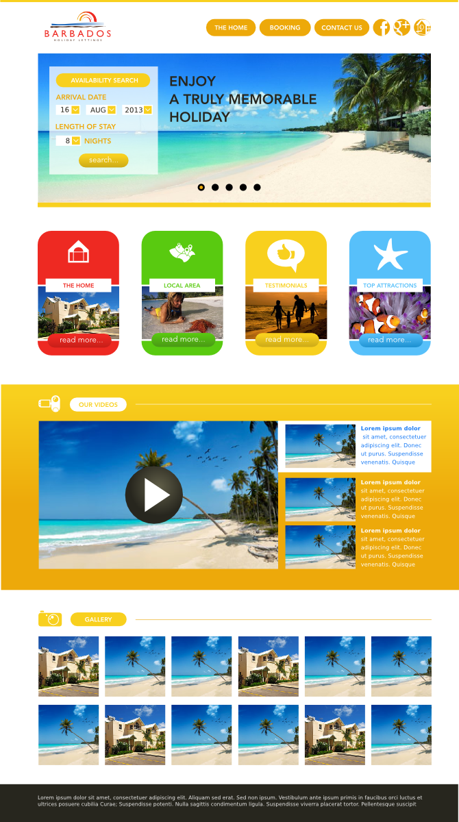 Wordpress Design by Leunar for Barbados Holiday Lettings | Design #2230607