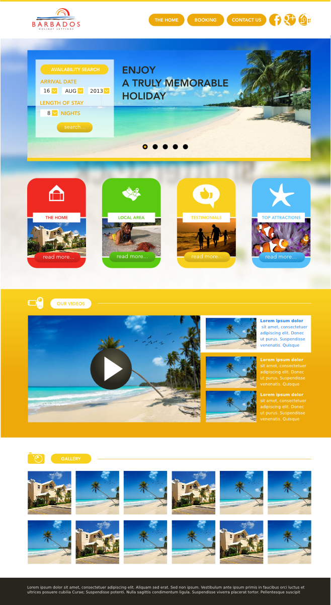 Wordpress Design by Leunar for Barbados Holiday Lettings | Design #2236652