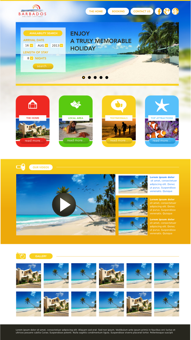 Wordpress Design by Leunar for Barbados Holiday Lettings | Design: #2236655