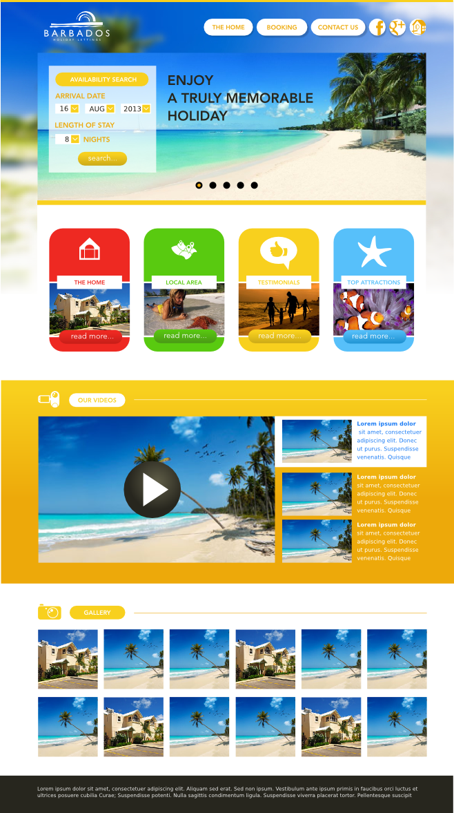 Wordpress Design by Leunar for Barbados Holiday Lettings | Design #2236659