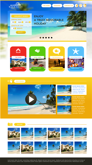 Wordpress Design by Leunar for Barbados Holiday Lettings | Design: #2236659