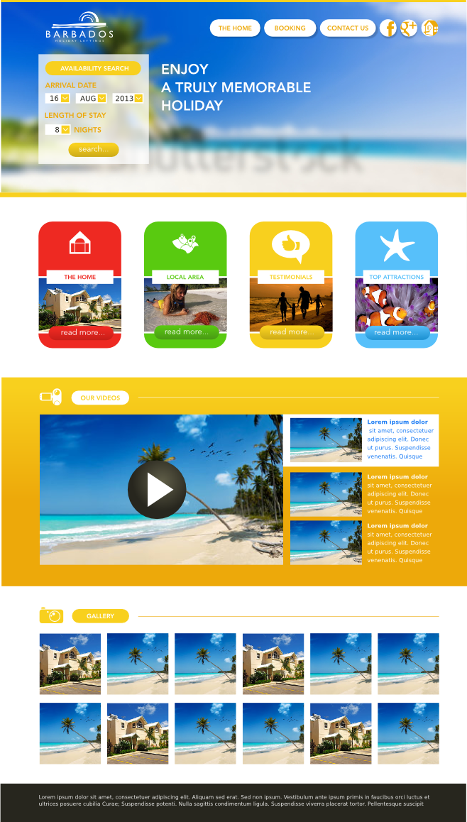 Wordpress Design by Leunar for Barbados Holiday Lettings | Design #2236662
