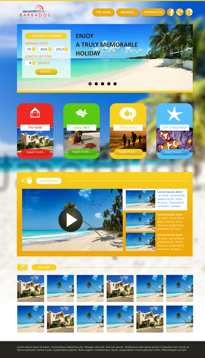 Wordpress Design by Leunar for Barbados Holiday Lettings | Design #2252875