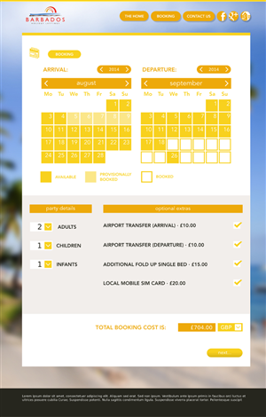 Wordpress Design by Leunar for Barbados Holiday Lettings | Design: #2257924