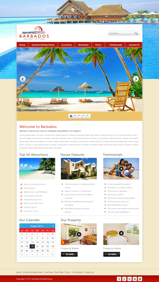 Wordpress Design by idesign for Barbados Holiday Lettings | Design #2190929