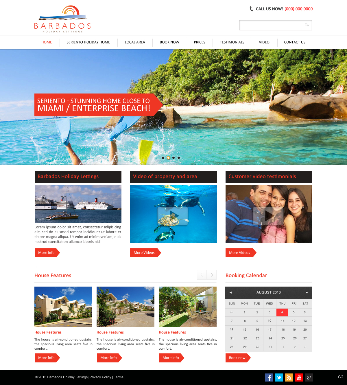 Wordpress Design by pb for Barbados Holiday Lettings | Design #2179666