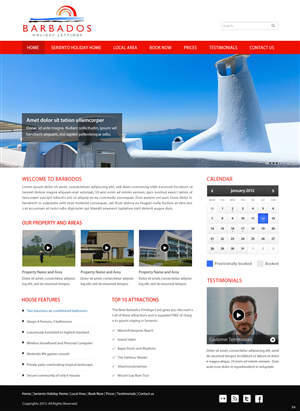 Wordpress Design by pb for Barbados Holiday Lettings | Design: #2189508