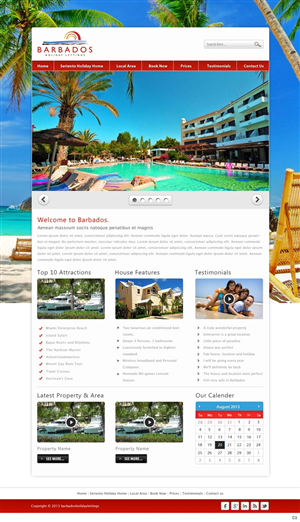 Wordpress Design by pb for Barbados Holiday Lettings | Design: #2194651