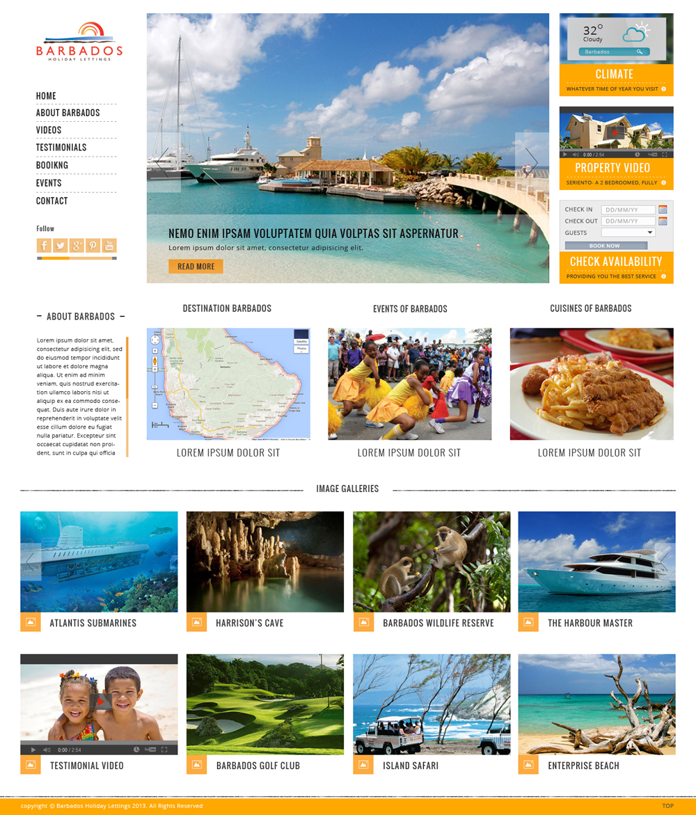 Wordpress Design by Da Miracle for Barbados Holiday Lettings | Design #2208416