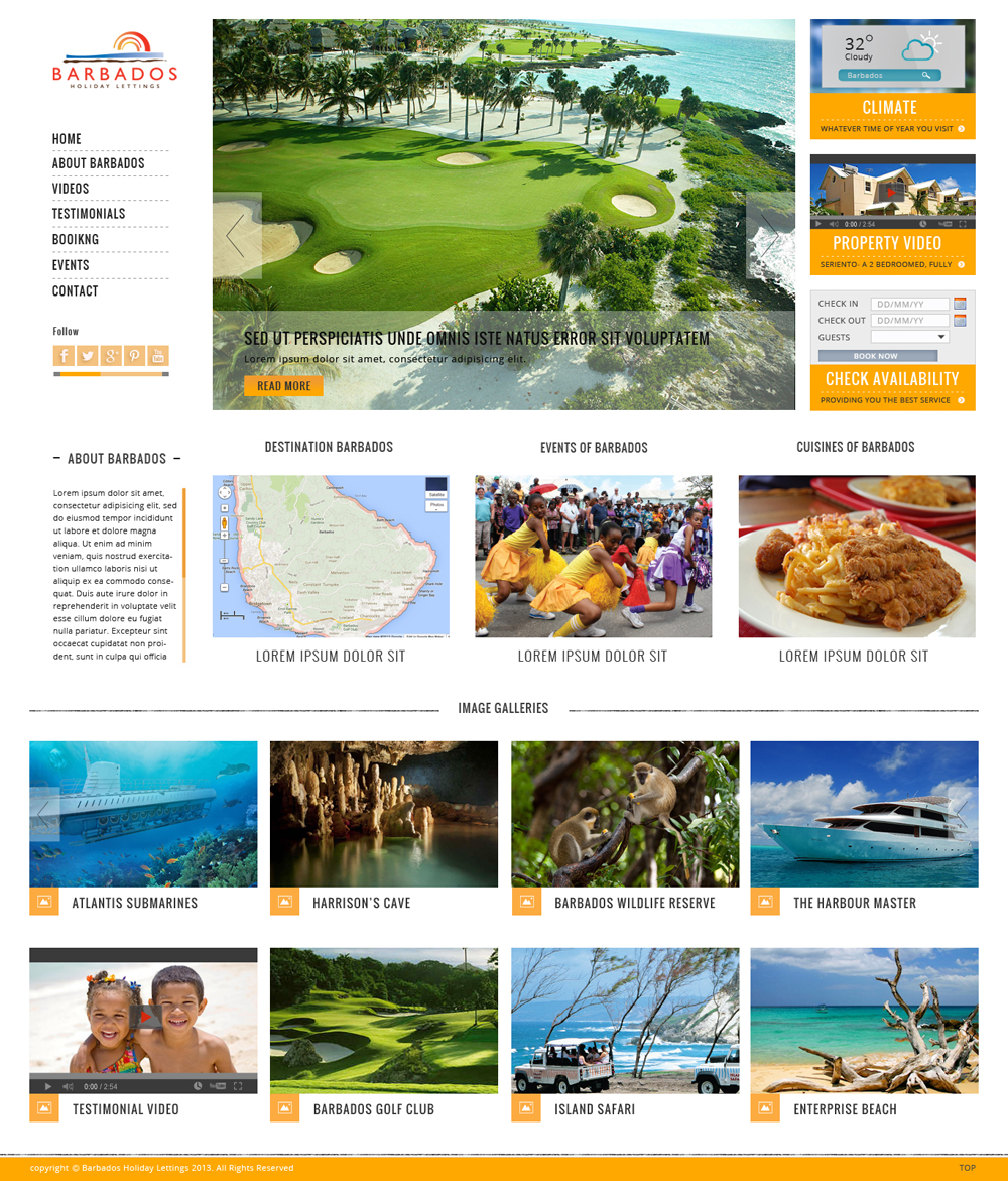 Wordpress Design by Da Miracle for Barbados Holiday Lettings | Design #2208447